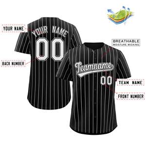 Camisetas de Béisbol Personalizadas con Rayas, Camisas con Botones para Equipos - Product Image 2