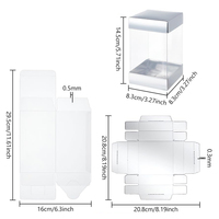Boîte cadeau pliable en plastique transparent avec couvercle en papier, PVC/PET transparent, boîte cadeau pour mariage, boîte à poupée, emballage