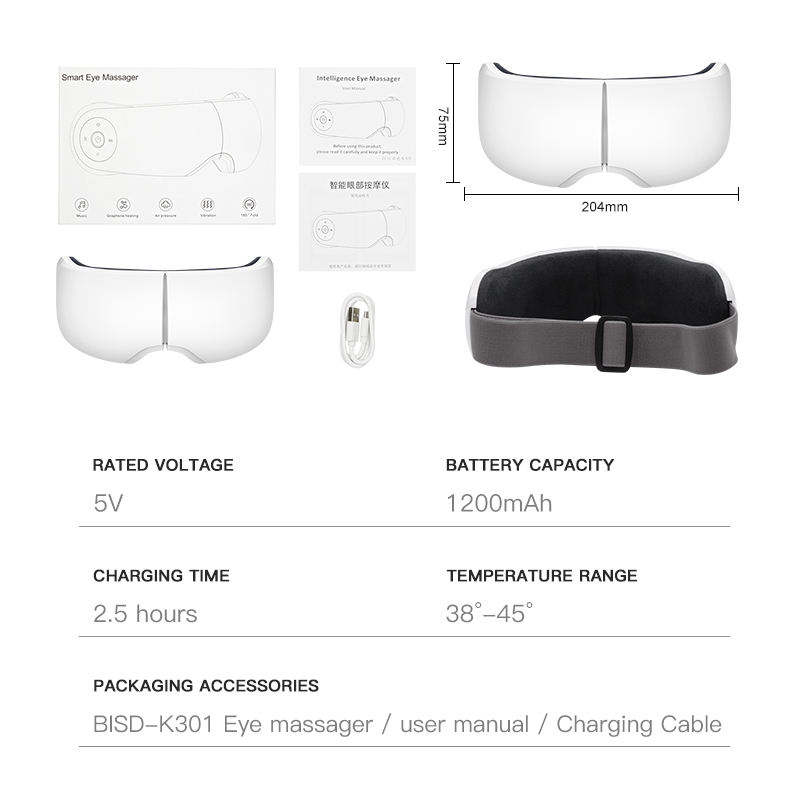 ORANGLES Electric Smart Eye Massager with Heat Compression | Relief for Eye Fatigue & Migraines, Portable Relaxation Device (2025) - elegant presentation - exhibiting components - Image 6 of 6 | ideal for home | Discount on Electric Smart Eye Massager with Heat Compression | Relief for Eye Fatigue & Migraines, Portable Relaxation Device (2025) Virginia | Free Shipping ORANGLES