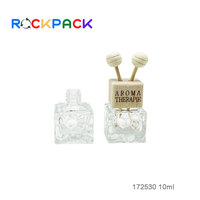 Flacons de parfum vides de 10 ml en forme de rectangle avec bouchon en bois pour diffuseur d'air suspendu en voiture
