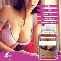 Gommes de beauté pour l'augmentation mammaire, sans sucre, à base de pectine, pour femmes adultes, 60 unités, végétariennes