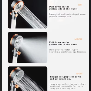 إكسسوارات حمام بدش محمول متعدد الوظائف برأس لهطول الأمطار قابل للتعديل من الجانبين عالي الضغط - Product Image 6