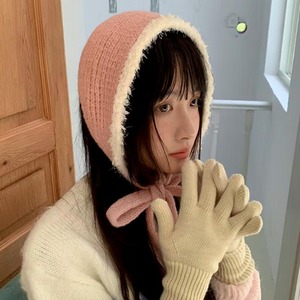 Calentadores de orejas de punto <span class=keywords><strong>con</strong></span> corbata <span class=keywords><strong>orejeras</strong></span> clima frío aislado estilo coreano al aire libre para niños mujeres sombrero de invierno - Product Image 3