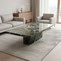 Table console en marbre et granit vert foncé moderne, design personnalisé Refine Stone pour cuisine et salle à manger