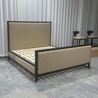 Meubles de maison cadre de lit en bois de chêne Queen King Size personnalisé lit large blanc lit de chambre à coucher