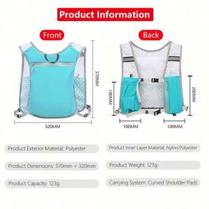 Chaleco de Hidratación Reflectante Ligero para Correr con Forro de Poliéster, Mochila Portátil para Correr por Senderos al Aire Libre y Uso en el Gimnasio - Product Image 3