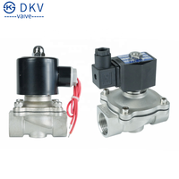 Vanne solénoïde électrique DKV 2 voies normalement fermée 12V 24V 220V haute pression en acier inoxydable pour eau et air, vanne de contrôle NC 304