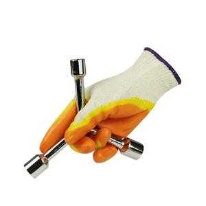 قفازات للعمل مطلية باللون الأصفر مطلية بطبقة مزدوجة من اللاتكس الناعم قفازات قطنية مطاطية مطاطية قفازات لسلامة العمل - Product Image 2