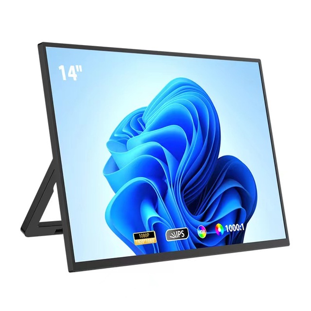 OEM/ODM 14 Inch IPS 1080P 60Hz FHD Full HD HDR Gaming USB-C Portable Monitor Screen Extender for Laptop Mobile Portable Monitor