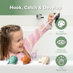 Novo Conjunto de Brinquedos de Pesca para Banho de Bebê 2026, Brinquedo de Pesca para Banheira de Silicone de Grau Alimentício Sem Mofo para Crianças, Brinquedos Flutuantes para Banheira Sem BPA - Product Image 5