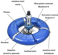 Aérateur submersible FUTI 1,5 kW 2 CV en acier inoxydable de forme ronde pour l'aquaculture, machine d'aération pour étang à poissons et crevettes