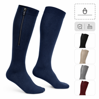 Chaussettes de compression à fermeture éclair de haute qualité, tricotées, pour le soutien athlétique, la récupération et les voyages