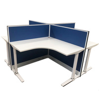 Bureau modulaire pour 4 personnes à bas prix, tailles standard de mobilier de poste de travail