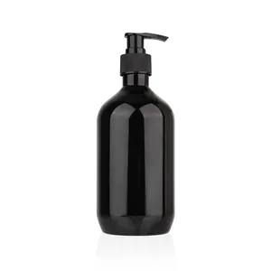 Shampoo Bottle Luxury Pump Bottles Plastic Skin Care Packaging Custom Screen Printing Black Fast Delivery 250ml 300ml 500ml 1L