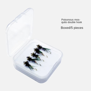 Señuelo de pesca Rattlesnake Lure Toxic Mosquito, anzuelos dobles para pesca con mosca, anzuelos de pesca duraderos y afilados, aparejos de pesca para exteriores, anzuelo de pesca OEM personalizado - Product Image 5