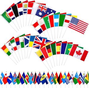 Mini Bandera de Mano Personalizada Barata de Poliéster con Diseño de Bandera Nacional, Estilo Guirnalda, Impresión Digital en Seda - Product Image 2