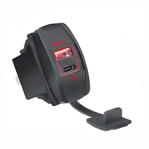 Waterproof QC 3.0 PD Fast Charging Car USB Charger Socket for Car Truck Boat Marine RV VAN Universal