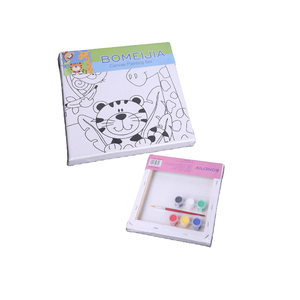 BOMEIJIA 20*20cm 6 Couleurs Peinture Acrylique Kit Toile DIY pour Enfants avec Pinceau pour Cadeau de Peinture Scolaire - Product Image 5