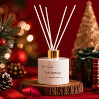 Bouteille en verre vide pour diffuseur à bâtonnets, personnalisable, noir et blanc, 50ml 100ml, avec bouchon à vis, luxe, avec boîte, faible MOQ