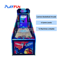 Nouvelle Machine de Basket Vidéo HD Playfun avec 6 Niveaux, Jeu de Tir au Panier à Monnayeur pour Centre de Divertissement