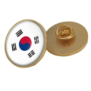 Spilla smaltata personalizzata all'ingrosso con bandiera coreana, spilla da bavero con bandiera nazionale, spilla da cappello con bandiere del <span class=keywords><strong>mondo</strong></span>, distintivo in metallo placcato oro, regalo souvenir - Product Image 3