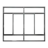 Fenêtre à battants horizontale moderne en alliage d'aluminium sur mesure, verre trempé réglable, insonorisée, étanche, pour salon, garantie 5 ans