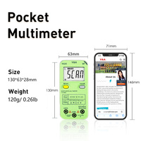 Multimètre numérique intelligent de poche VA28C avec écran, 4000 affichages, sélection automatique de la plage, ohmmètre, capacité, ohm, fréquence, test de diode, vérification de tension en direct