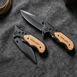 Cuchillo Plegable de Bolsillo Táctico de Supervivencia EDC para Camping, con Hoja de Acero Inoxidable 3cr13 OEM y Mango de Madera de Olivo, con Bloqueo Liner Lock - Product Image 2