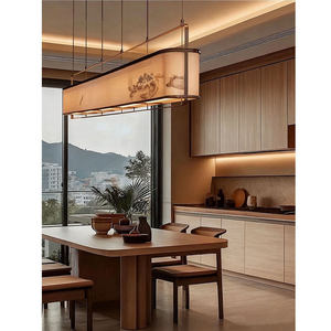 Suspension rectangulaire 120x20cm 150x20cm E27, lustre à six têtes, lampe à économie d'énergie avec interrupteur, éclairage pour maison, cuisine, bar - Product Image 3