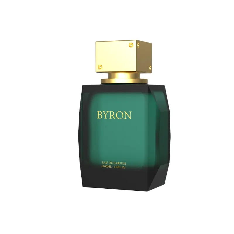 Personalizado angular quadrado cubo perfume garrafa 100ml clara cor revestimento perfume garrafa com tampa dourada