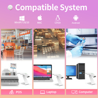 Escáner de código de barras Xincode 2D CMOS con interfaz USB Escaneo de código QR Escaneo automático con cable con soporte en stock para la venta