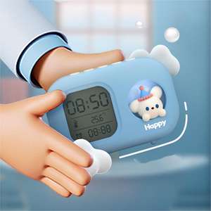 Caja PoPo Termómetro electrónico Reloj <span class=keywords><strong>Despertador</strong></span> con luz nocturna Niños <span class=keywords><strong>Niñas</strong></span> Niños Dormitorio Sala de estudio Reloj de escritorio Juguetes - Product Image 2