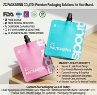 Pochette de recharge personnalisée anti-humidité réutilisable pour crème visage, format 50ml 100ml 150ml, avec bec verseur pour cosmétiques et soins de la peau