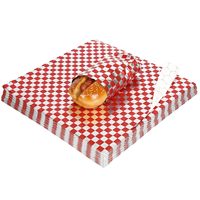 Papier sulfurisé rouge à carreaux recyclable pour emballage alimentaire, sandwichs, burgers, rouleau de papier pour pizza, logo personnalisé, imperméable, résistant à la graisse