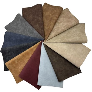 Two Tone Lambskin Suede Texture <strong>PU</strong> <strong>Leather</strong> with Stable Backing for Footwear and Handbags Bulk Production - Product Image 1