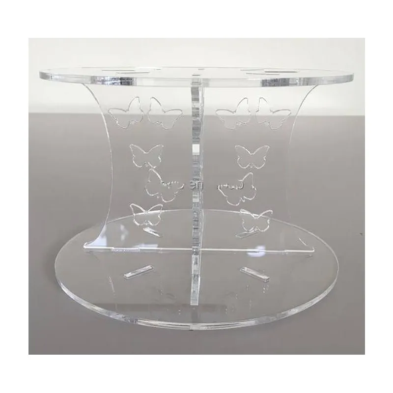 Butterfly Round Clear Acrylic Cake Pillars Acrylic Cake Separators for Wedding Party