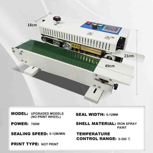 Machine de scellage continu entièrement automatique 700W, machine de scellage thermique pour aliments, scelleuse de sacs d'emballage, machines d'emballage avec codage par pulvérisation - Product Image 6