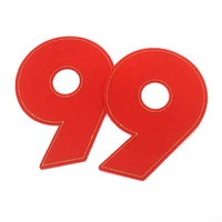 Badges numériques personnalisés, 1 pièce, nouveau Design, bordure métallique dorée, broderie en feutre rouge, pour capuche, DIY bricolage, 2021