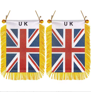 Bandera Española para Colgar en la Ventana, Mini Banderas para Coche, Decoración para Espejo Retrovisor con Ventosa y Borlas Doradas - Product Image 3