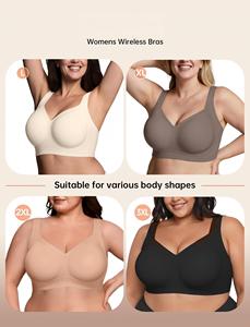 Sujetador inalámbrico sin costuras para mujer con tiras de gel, push-up invisible, tipo camiseta, antideslizante, suavizante, tallas grandes - Product Image 6