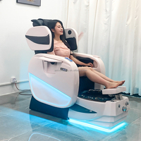 Salon de beauté moderne de luxe pour ongles Spa pour les pieds avec bain à remous Fauteuil de massage tactile européen pour manucure et pédicure en cuir synthétique