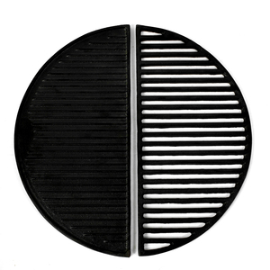 Grille de cuisson en fonte <span class=keywords><strong>pour</strong></span> barbecue de <span class=keywords><strong>camping</strong></span> en plein air de 18 pouces, plaque de cuisson en fonte demi-lune <span class=keywords><strong>pour</strong></span> Kamado - Product Image 1