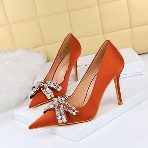 Women's High <strong>Heel</strong> Stiletto Pumps Bow Rhinestone Buckle <strong>Sandals</strong> Wedding Dressy Shoes - Product Image 2