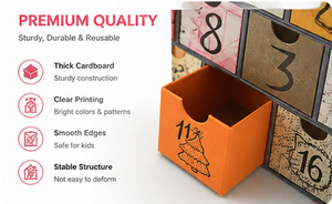 Caja de Calendario de Adviento Personalizada en Forma de Árbol de Navidad Gris de 24 Días con Cajones, Caja Ciega de Cartón Rígido, Embalaje Misterioso para Regalo - Product Image 4