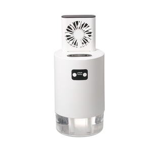 Ventiladores de Aire con Humidificador Ultrasónico Recargable, Ventiladores de Mesa con Doble Orificio de Pulverización - Product Image 1