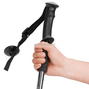 Bâtons de randonnée télescopiques en aluminium à 3 sections, pliables, réglables, avec embout en caoutchouc - Product Image 2