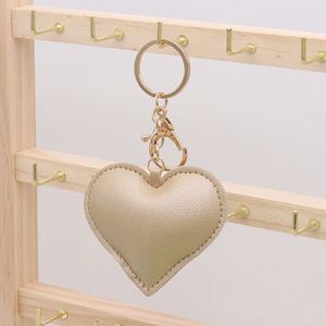 Wholesale Pu Leather Heart Shape Keychain Fashion <b>Bag</b> Charm Decorated for Peach Car Pendant Cute Heart <b>Key</b> <b>Ring</b> Accessories - Product Image 5