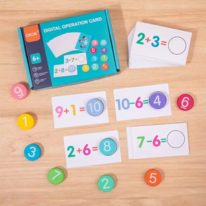 Tableau de nombres en bois unisexe pour enfants, aide à l'apprentissage précoce et à la formation à la pensée logique pour les opérations mathématiques des 5 à 7 ans - Product Image 1