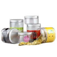 ALLWIN Pots à cornichons en plastique avec couvercle en aluminium, en PET de qualité alimentaire, à large ouverture, avec bouchon à vis, étanches à l'humidité et au gel, pour biscuits