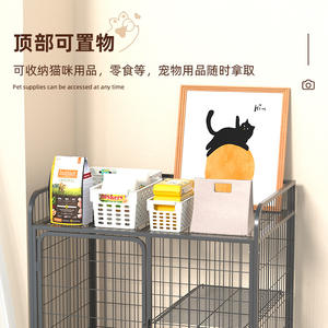 Love Kyle Jaula de hierro para gatos, súper grande, con espacio libre, de tres niveles, casa para gatos domésticos, rascador para gatos - Product Image 4